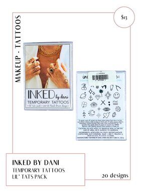 Inked by Dani Temporary Tattoos Lil' Tats Pack